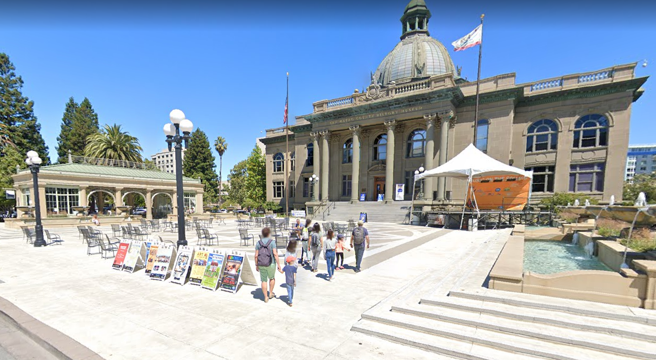 Courthouse Square in Redwood City is seen in a August 2019 photo from Google Maps Street View.