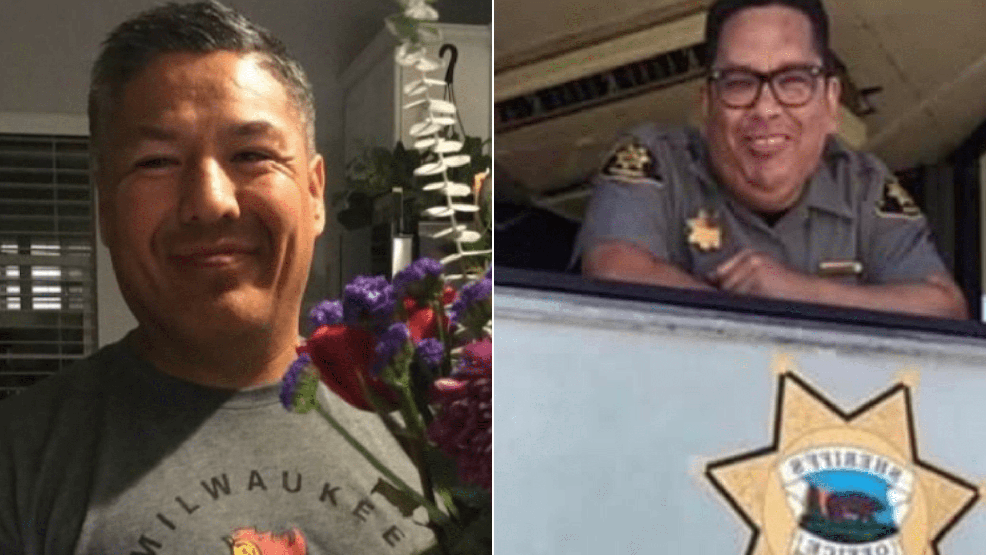 LAPD Officer Valentin Martinez, left, and Alameda County Sheriff’s Office Deputy Oscar Walter Rocha appear in photos released by their departments after their deaths in July 2020.