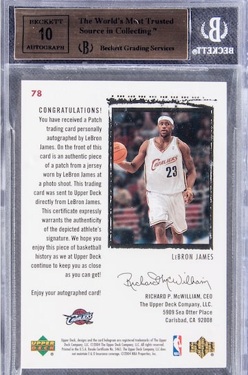 A LeBron James trading card sold for $1.8 million at an auction. (Goldin Auction via CNN)