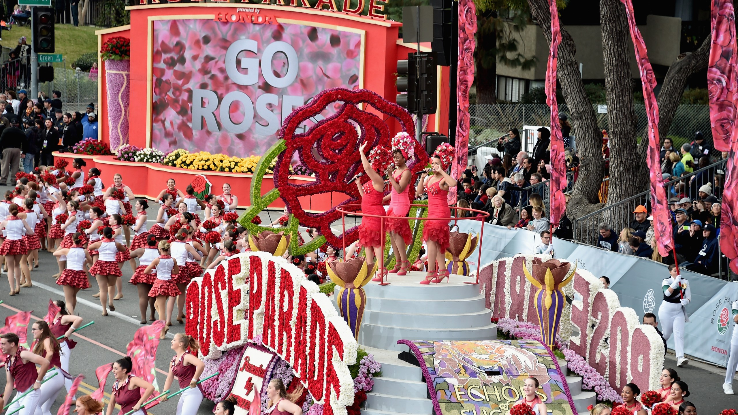 Performers open the 128th Tournament of Roses Parade Presented by Honda on Jan. 2, 2017, in Pasadena, California. (Alberto E. Rodriguez/Getty Images)