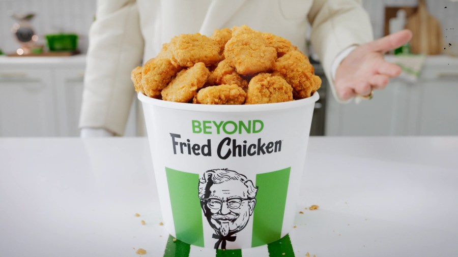 A bucket of KFC's Beyond Fried Chicken (KFC)