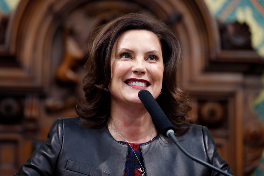 Michigan Gov. Gretchen Whitmer delivers her State of the State address at the state Capitol in Lansing, Michigan on Jan. 29, 2020. (AP Photo/Al Goldis, File)