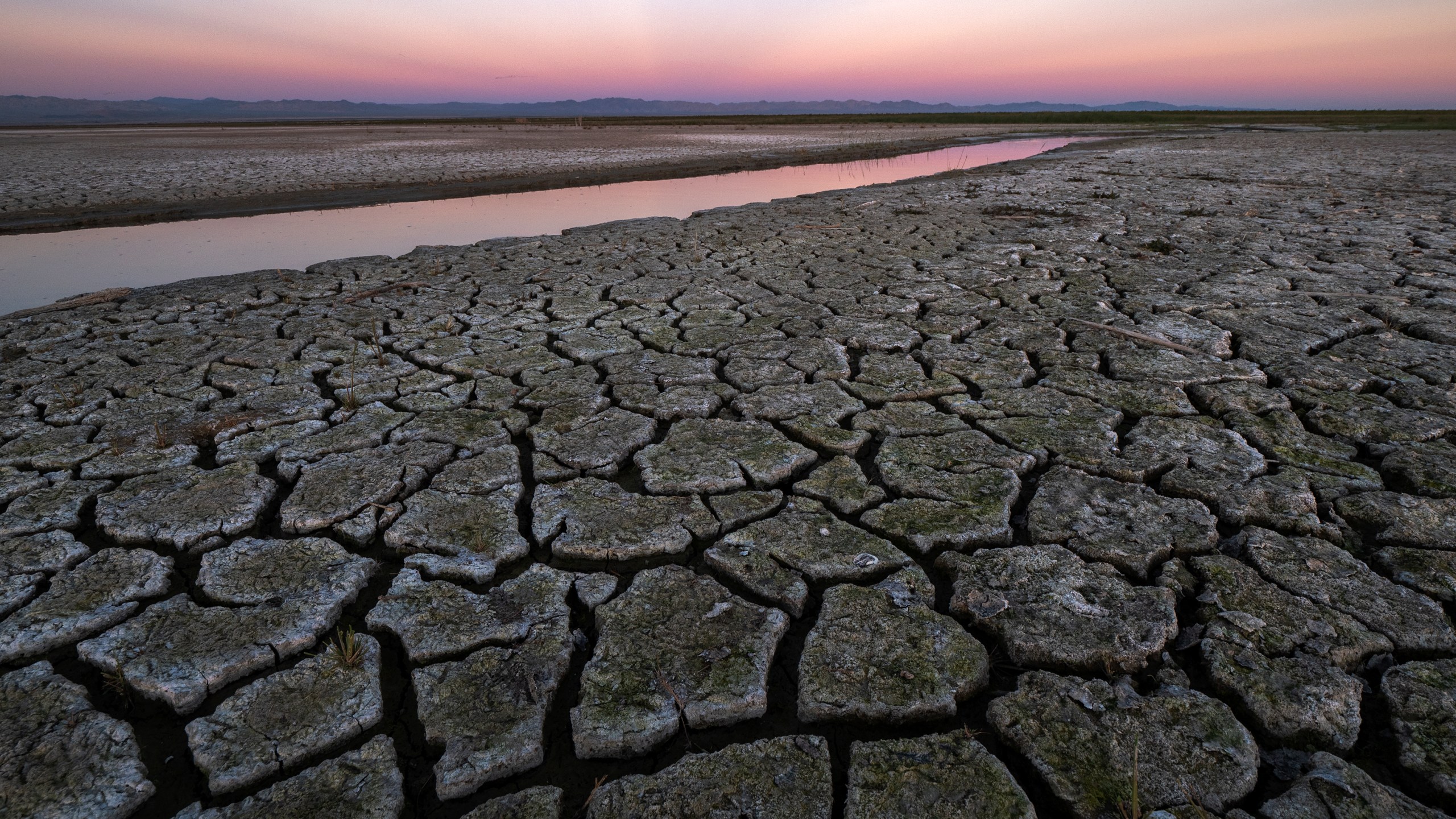 In this photo from Jan. 1, 2019, mud is seen on land that was under the Salton Sea near Calipatria. (David McNew/Getty Images for Lumix)