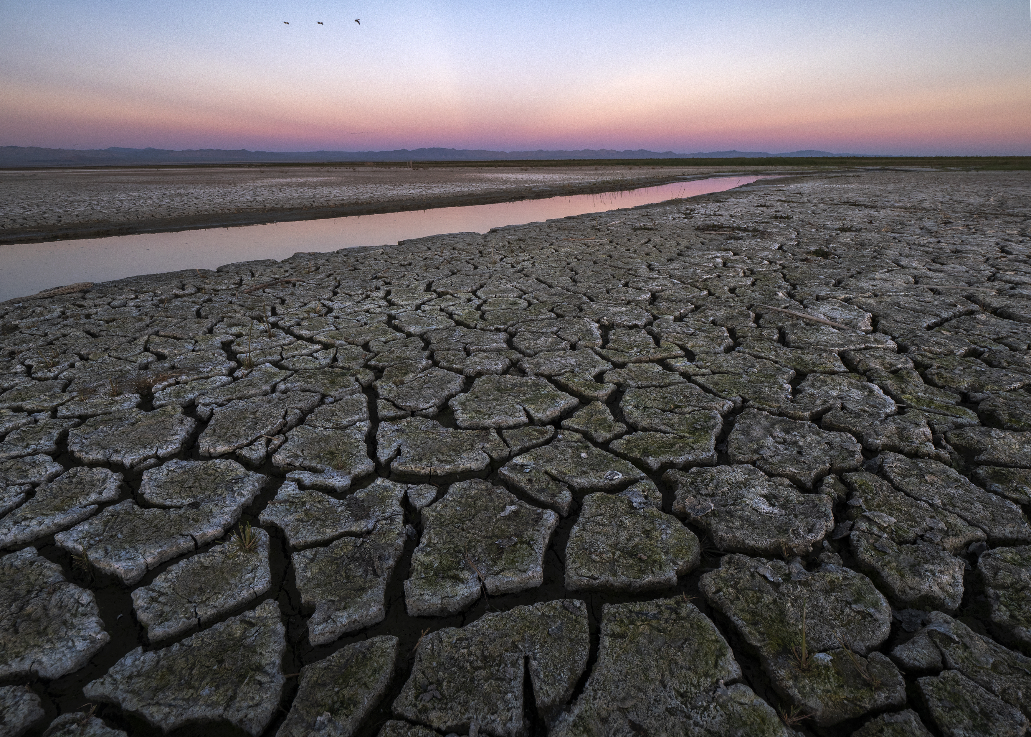 In this photo from Jan. 1, 2019, mud is seen on land that was under the Salton Sea near Calipatria. (David McNew/Getty Images for Lumix)