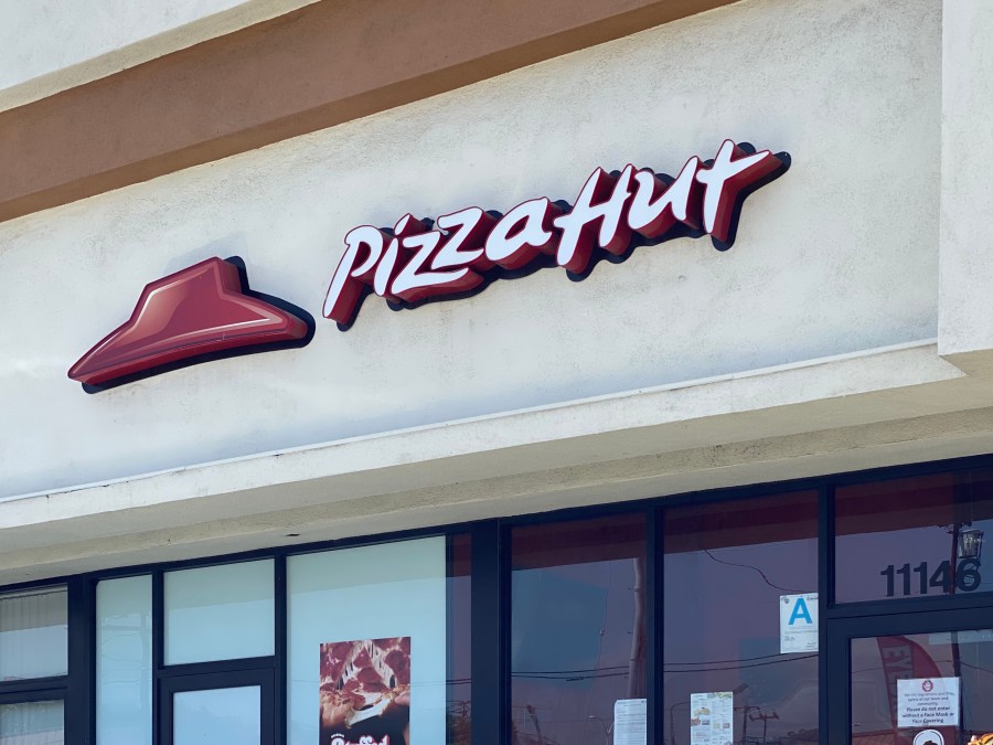 A Pizza Hut restaurant is seen in Los Angeles on July 2, 2020. (CHRIS DELMAS/AFP via Getty Images)