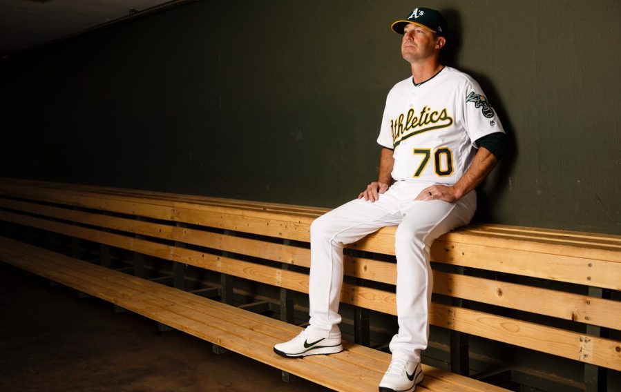 Bench Coach Ryan Christenson of the Oakland Athletics poses for a portrait during photo day on February 22, 2018, in Mesa, Arizona. (Justin Edmonds/Getty Images)