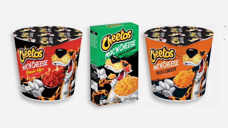 Cheetos Mac 'n' Cheese comes in three flavors — Bold & Cheesy, Flamin' Hot and Cheesy Jalapeño. (Frito-Lay/Quaker Foods)