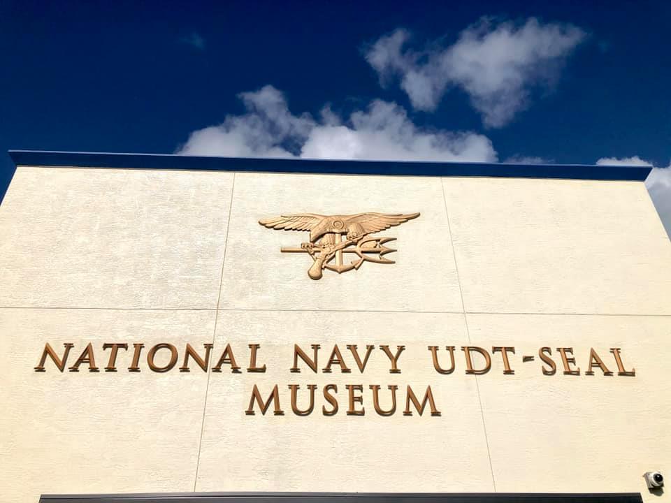 A sign for the Navy Seals Museum in Florida is seen in an image posted on the museum's Facebook page on July 30, 2020.