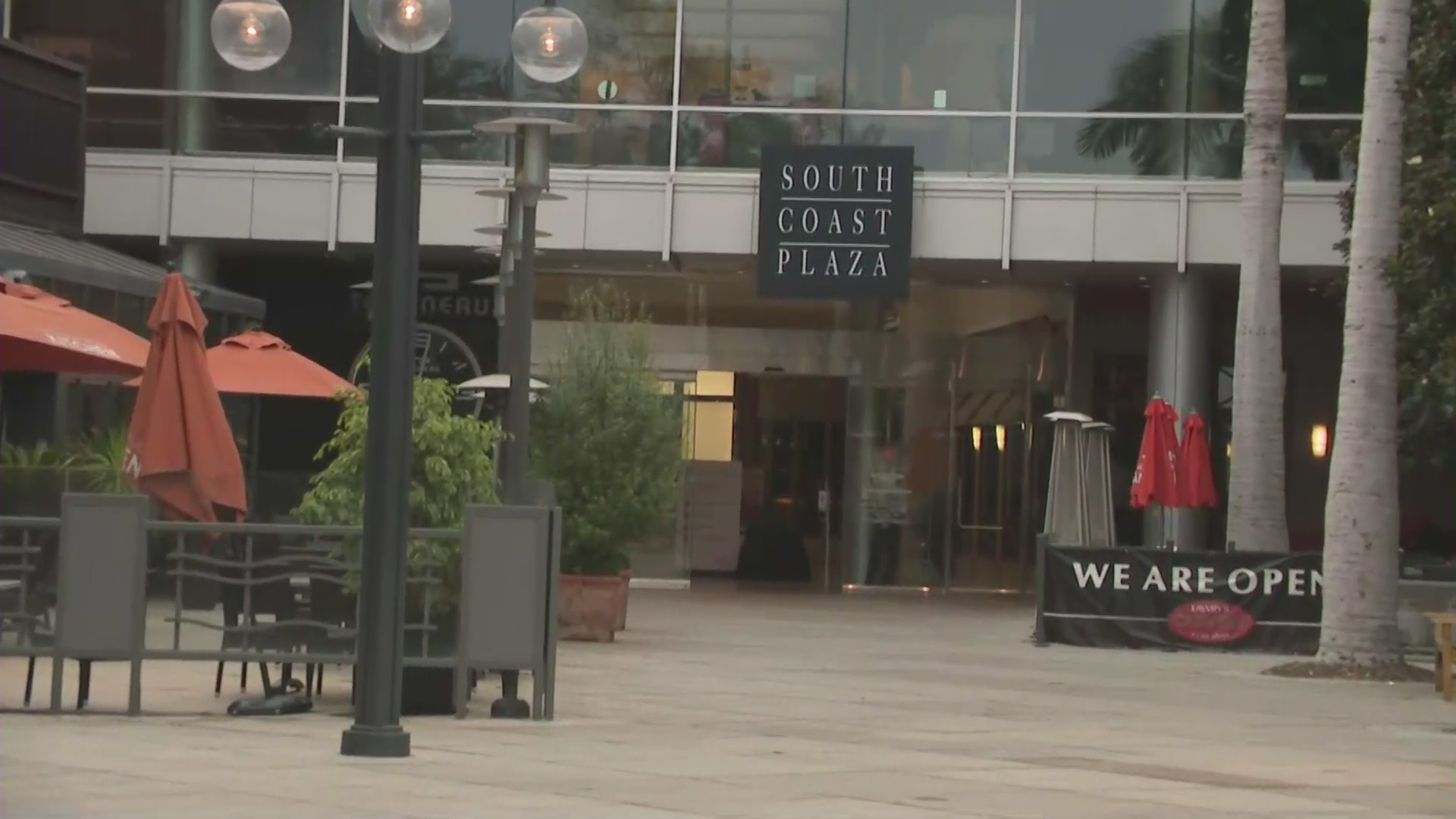 South Coast Plaza in Costa Mesa is seen on Aug. 31, 2020. (KTLA)