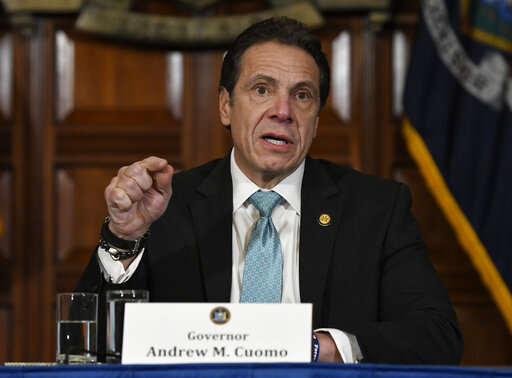 In this Jan. 29, 2019 file photo, New York Gov. Andrew Cuomo holds a news conference in the Red Room at the state Capitol in Albany, N.Y. (AP Photo/Hans Pennink, File)