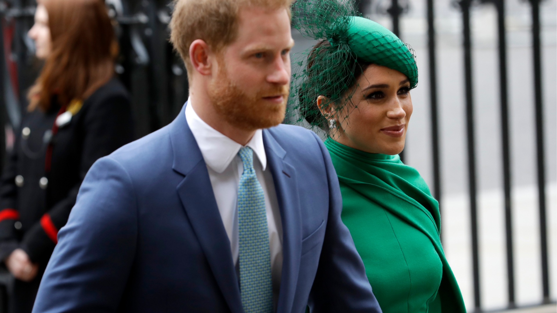 Britain's Prince Harry and Meghan Markle arrive to attend the annual Commonwealth Day service at Westminster Abbey in London on March 9, 2020. (AP Photo/Kirsty Wigglesworth, file)