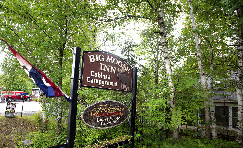 This Aug. 18, 2020, file photo shows the Big Moose Inn on Millinocket Lake in Millinocket, Maine. (Linda Coan O'Kresik/The Bangor Daily News via AP, File)