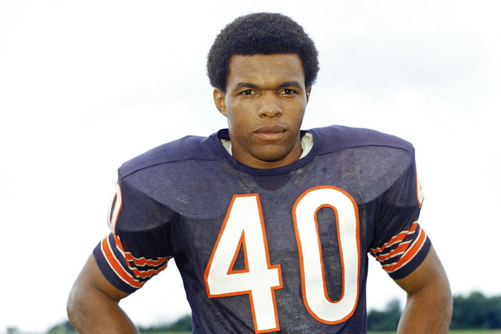 A 1970 file photo shows Chicago Bears football player Gale Sayers. (AP Photo/FIle)