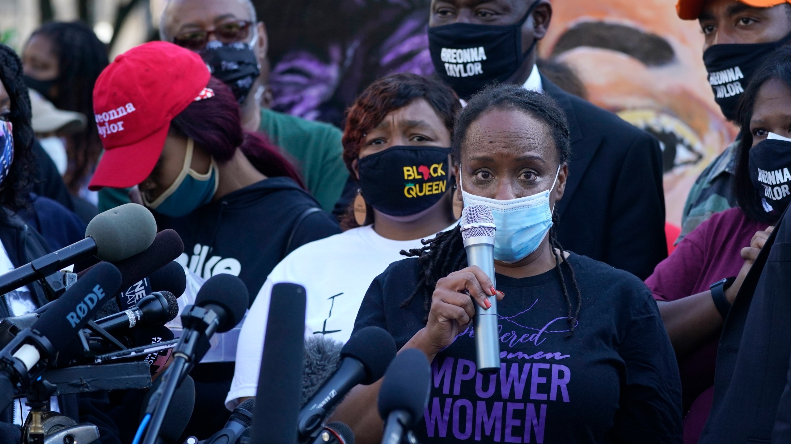 Kentucky State Rep. Attica Scott speaks during a news conference Sept. 25, 2020, in Louisville, Ky. (Darron Cummings/Associated Press)