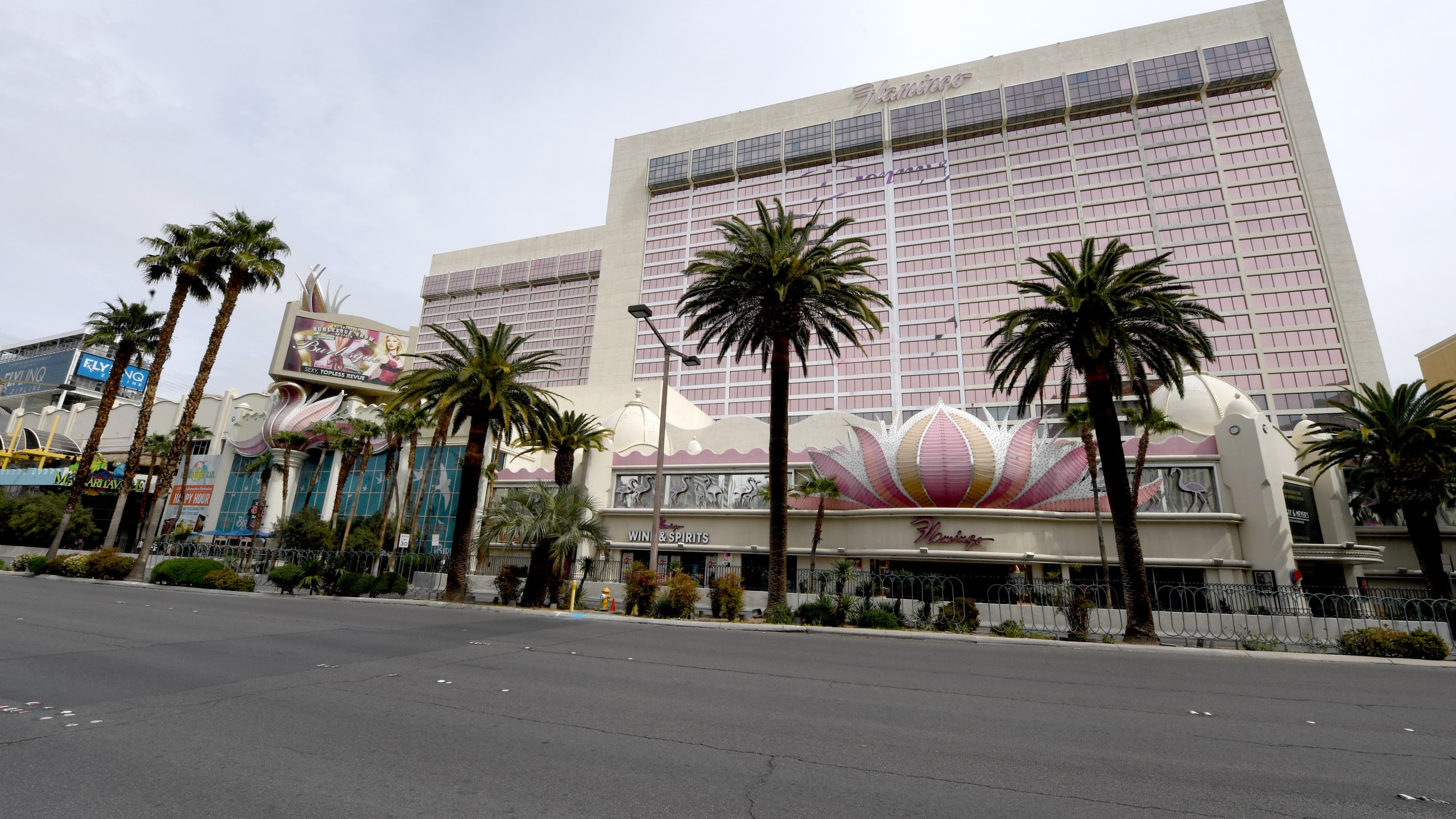 An exterior view shows the then-shuttered Flamingo Las Vegas as the coronavirus continued to spread across the U.S. on March 18, 2020, in Las Vegas, Nevada. (Ethan Miller/Getty Images)