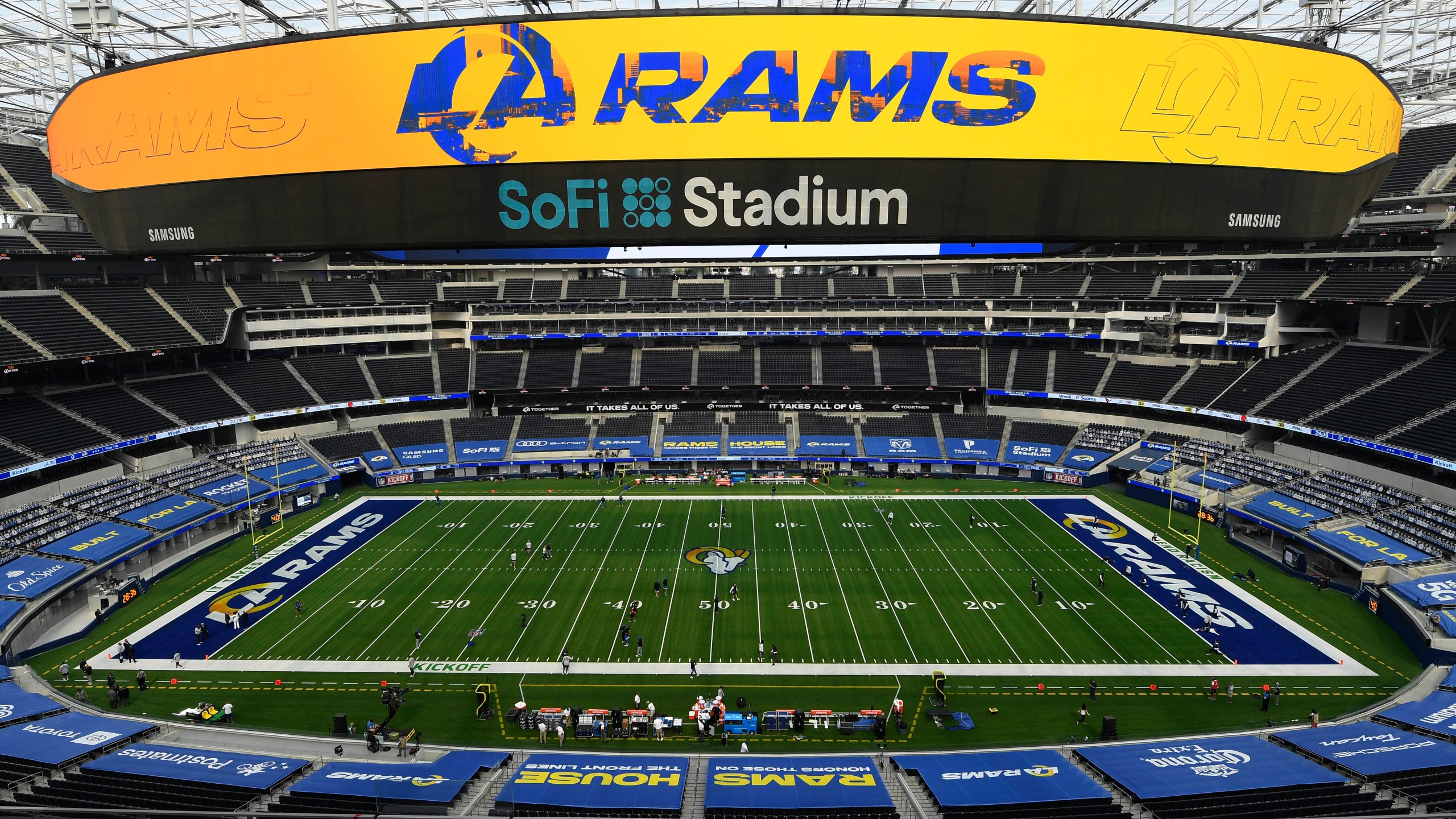 A general view of the new Sofi Stadium before the game between the Los Angeles Rams and the Dallas Cowboys on September 13, 2020, in Inglewood, California. (Kevork Djansezian/Getty Images)