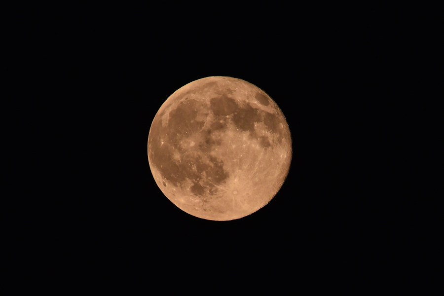 The so-called blue moon is seen above Washington on July 31, 2015. (MANDEL NGAN/AFP via Getty Images)