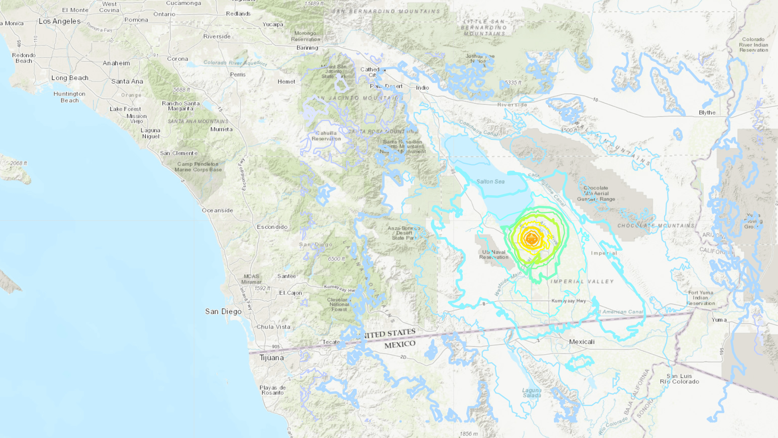 A magnitude 4.9 that struck after 5 p.m. near the town of Westmoreland on Sept. 30, 2020. (USGS)