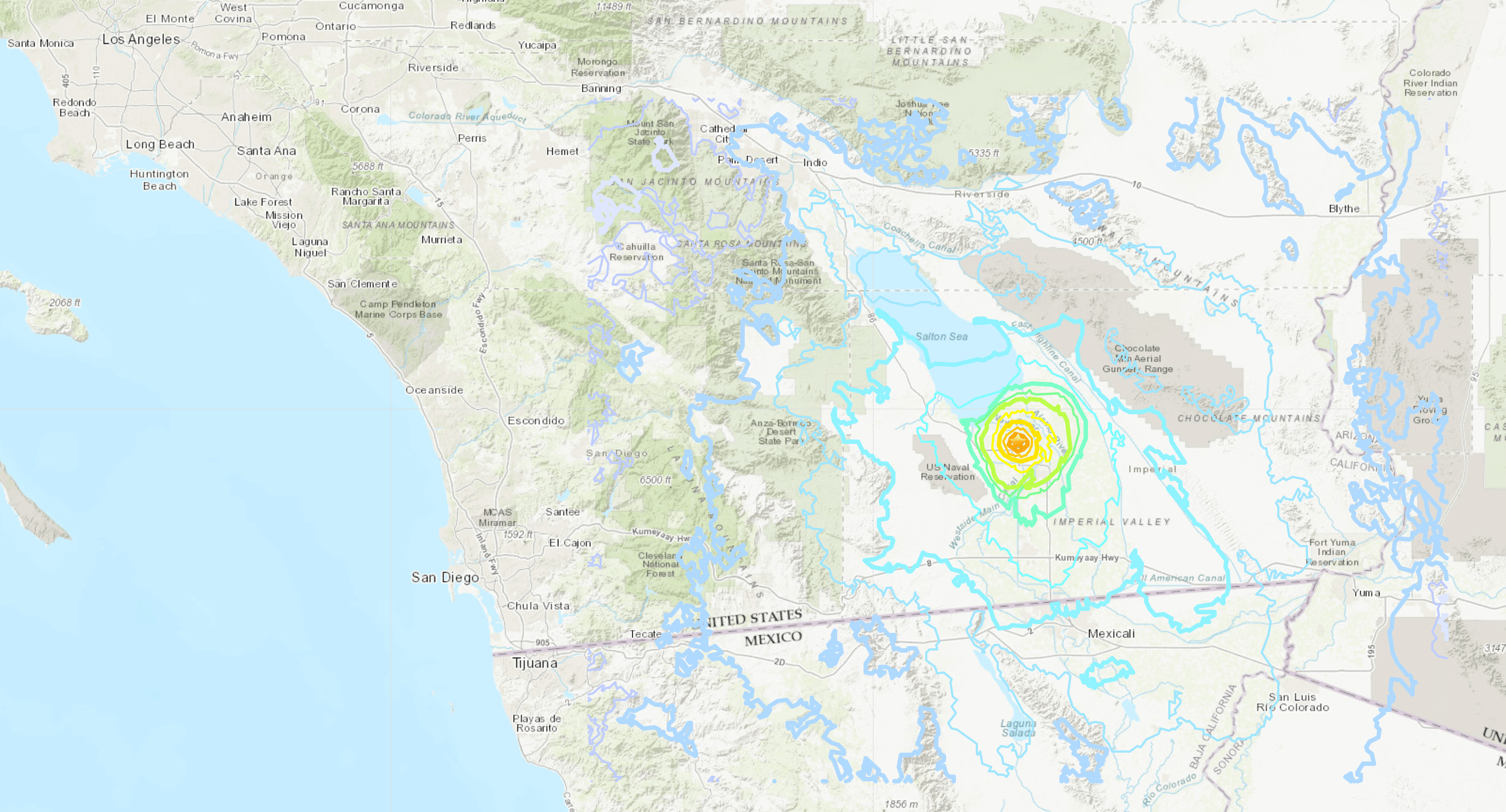 A magnitude 4.9 that struck after 5 p.m. near the town of Westmoreland on Sept. 30, 2020. (USGS)