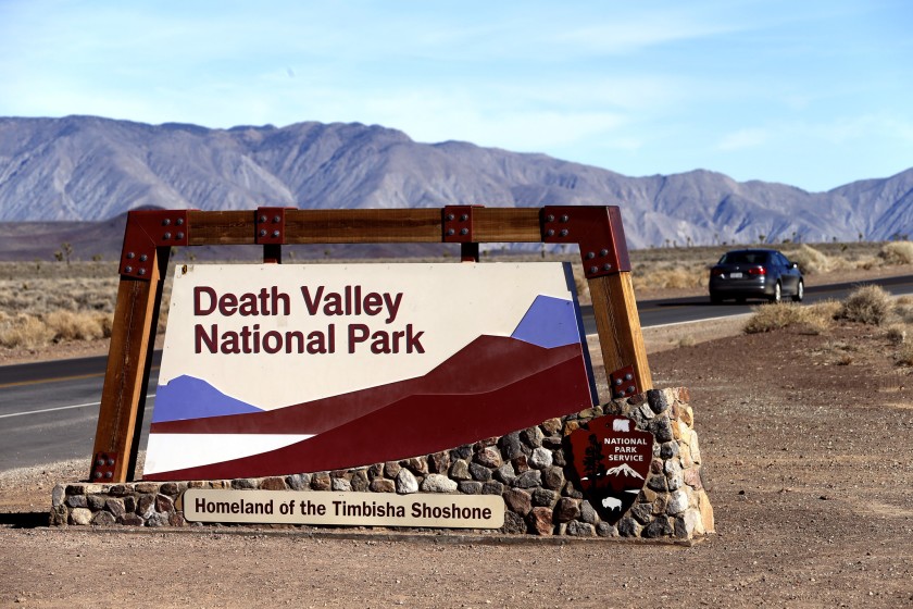 The Death Valley National Park sign is seen in an undated photo. (Mark Boster / Los Angeles Times)