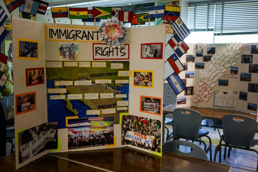 A student project at Camino Nuevo Charter Academy Miramar Campus is seen in this undated photo. (Kent Nishimura / Los Angeles Times)