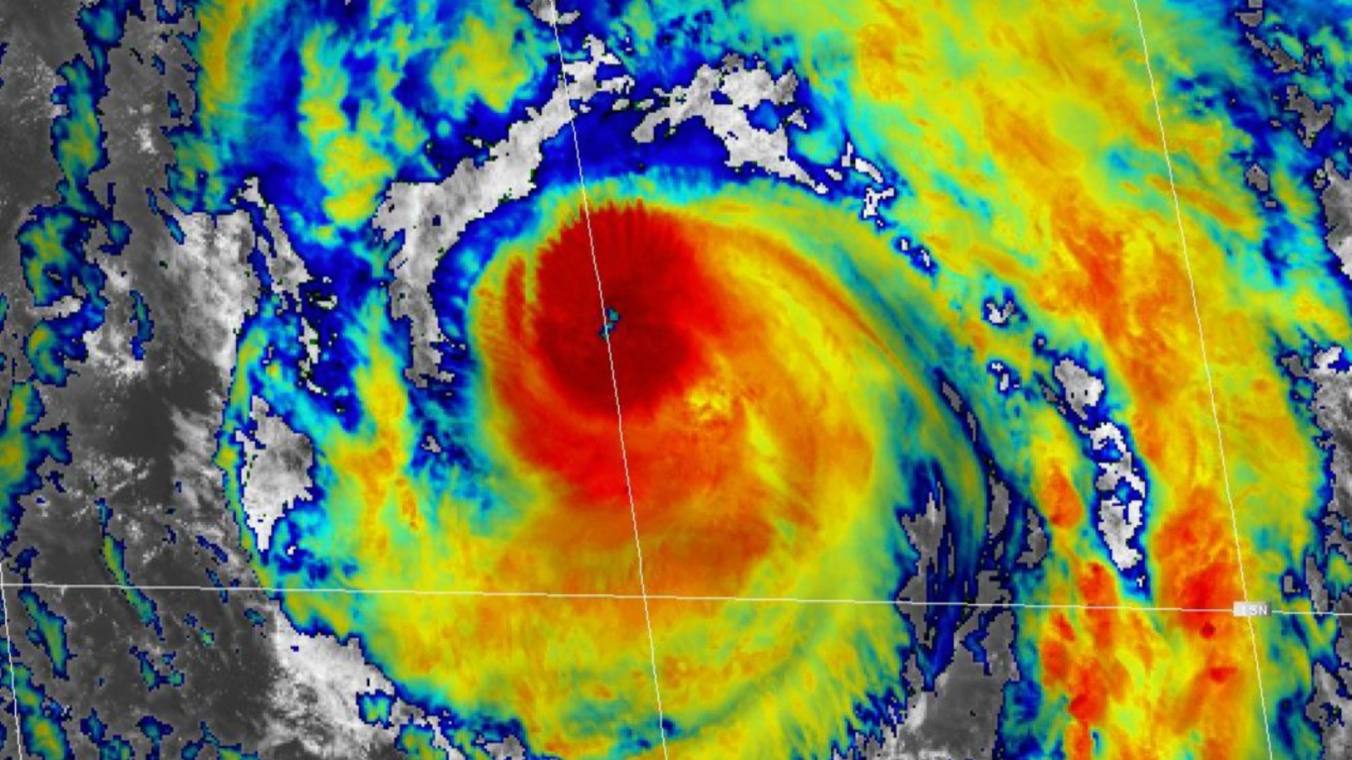 An image of Hurricane Teddy is seen in a forecast from the National Hurricane Center.