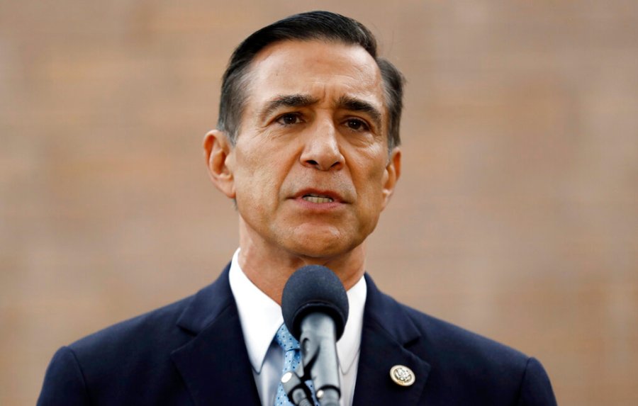 Former Republican congressman Darrell Issa speaks during a news conference in El Cajon on Sept. 26, 2019. (AP Photo/Gregory Bull)