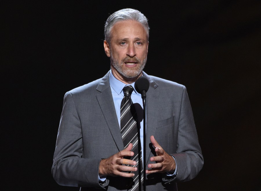 Jon Stewart presents the Pat Tillman award for service on July 18, 2018, at the ESPY Awards in Los Angeles. (Phil McCarten/Invision/AP, File)