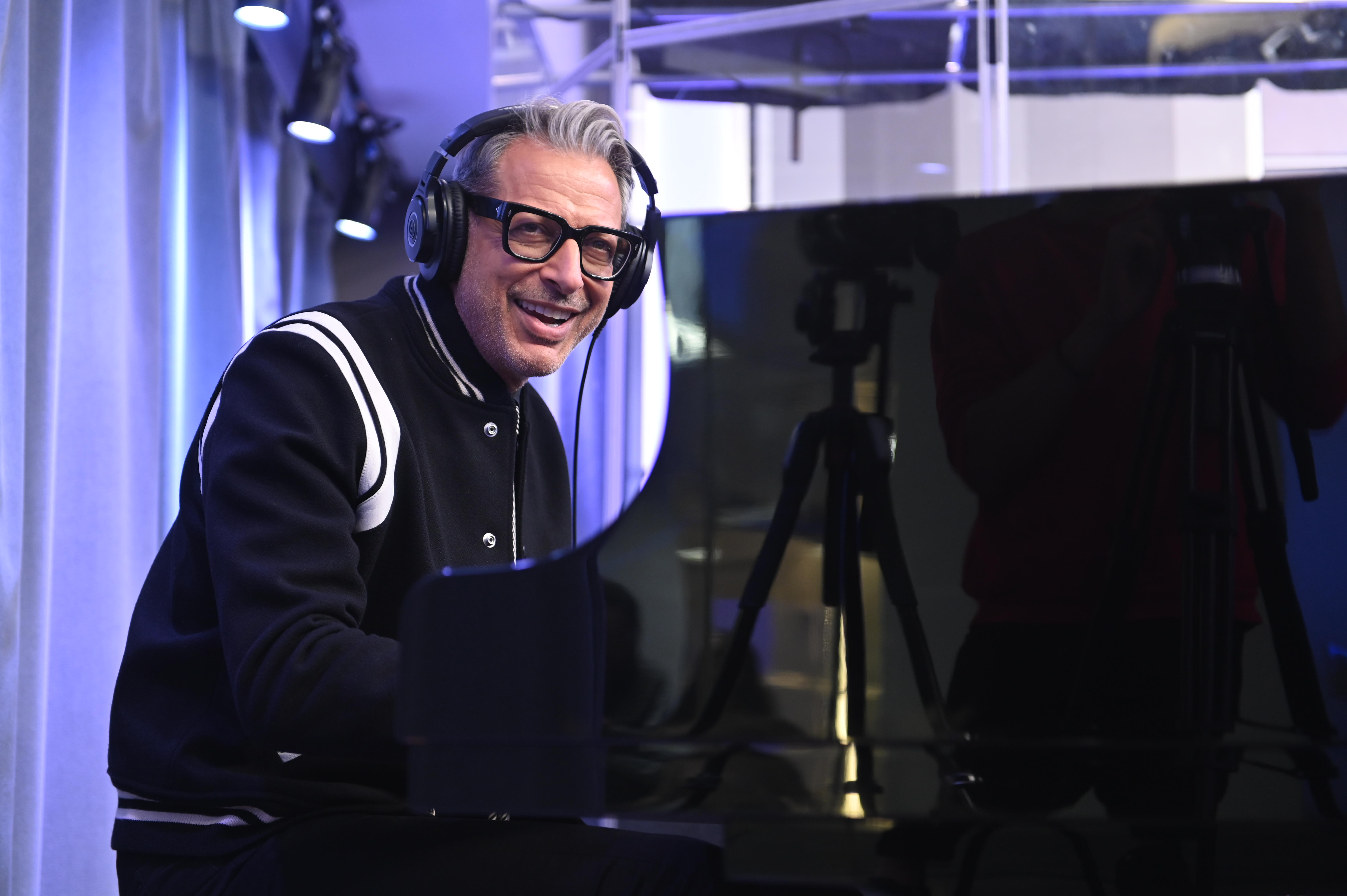 Jeff Goldblum performs with The Mildred Snitzer Orchestra on SiriusXM's Real Jazz Channel at The SiriusXM Studios in New York City on November 11, 2019 in New York City. (Noam Galai/Getty Images for SiriusXM)