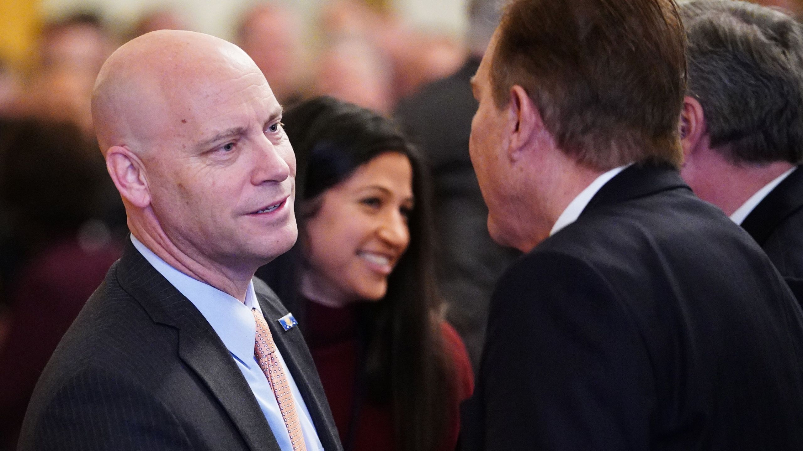 Chief of Staff to the Vice President Marc Short (L) is seen before the signing of a trade agreement between the U.S. and China during a ceremony in the East Room of the White House in Washington, D.C. on Jan. 15, 2020. (MANDEL NGAN / AFP via Getty Images)