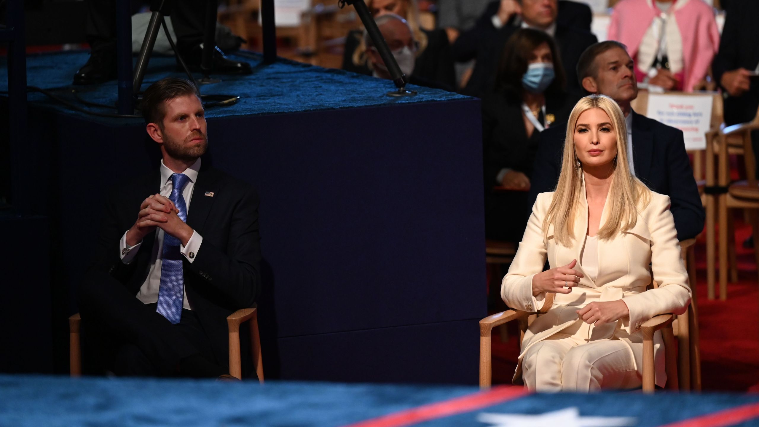 Eric Trump and Senior Advisor to the President Ivanka Trump arrive for the first presidential debate at the Case Western Reserve University and Cleveland Clinic in Cleveland, Ohio on Sept. 29, 2020. (Olivier Douliery /POOL/AFP via Getty Images)