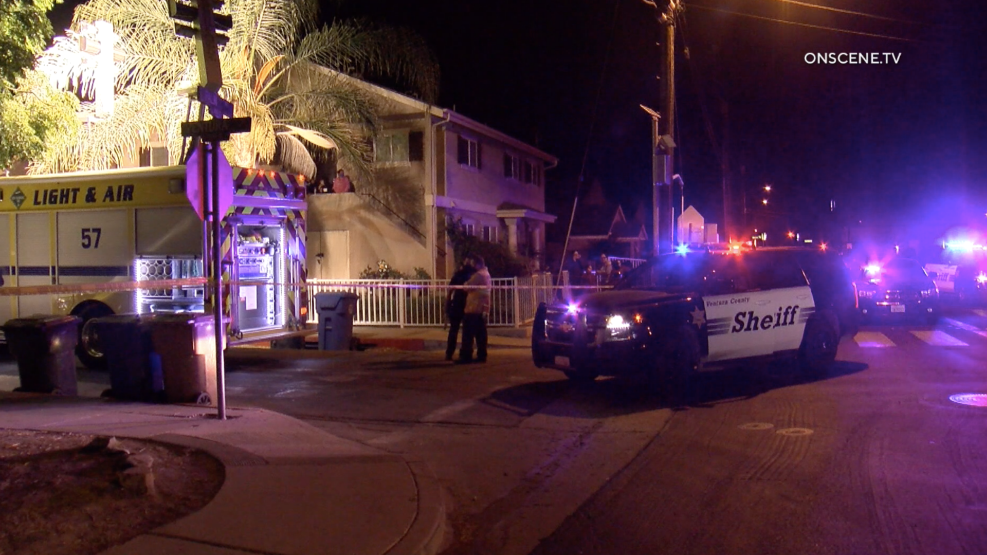 Authorities investigating a deadly shooting in Santa Paula on Oct. 24, 2020. (Onscene.tv)