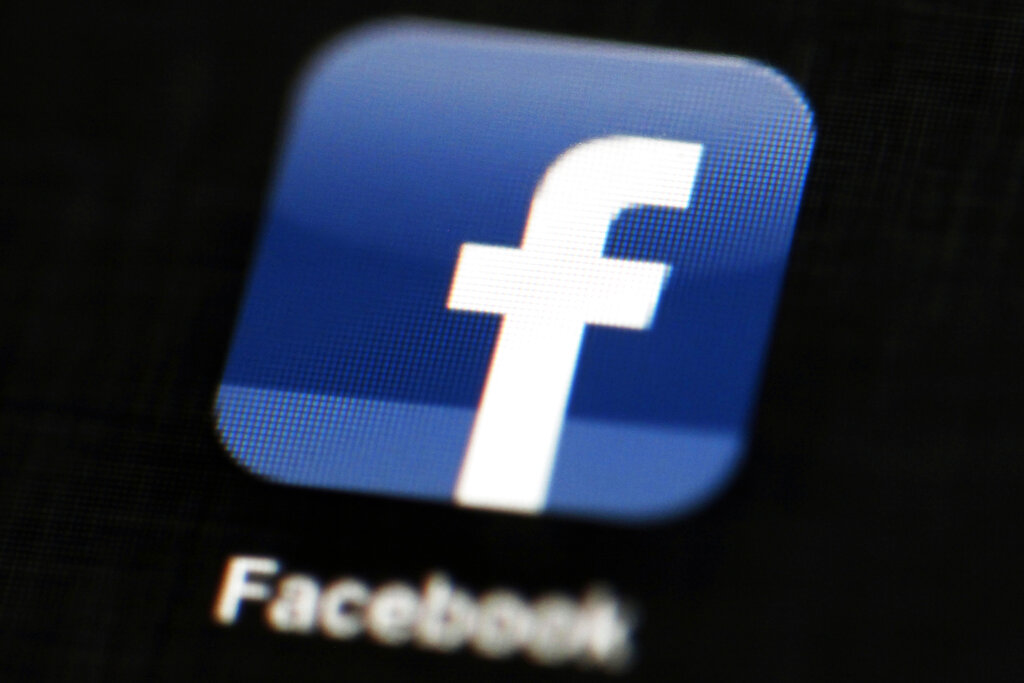 The Facebook app icon is seen in an undated photo. (AP Photo/Matt Rourke, File)