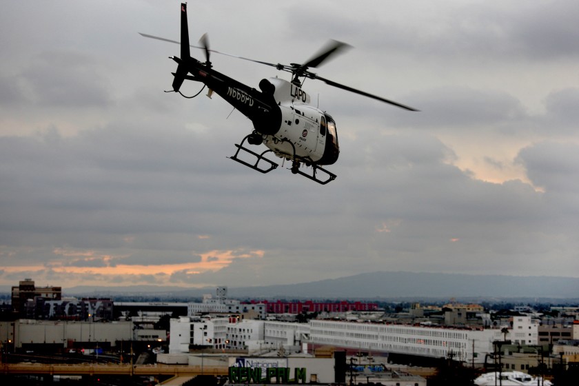 The LAPD says it will start recording protests from its helicopters, worrying civil liberties advocates.(Allen J. Schaben/Los Angeles Times)