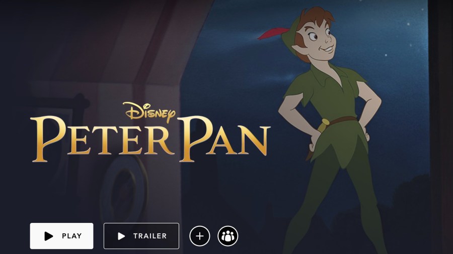 Disney's "Peter Pan" is seen on the Disney+ streaming platform.