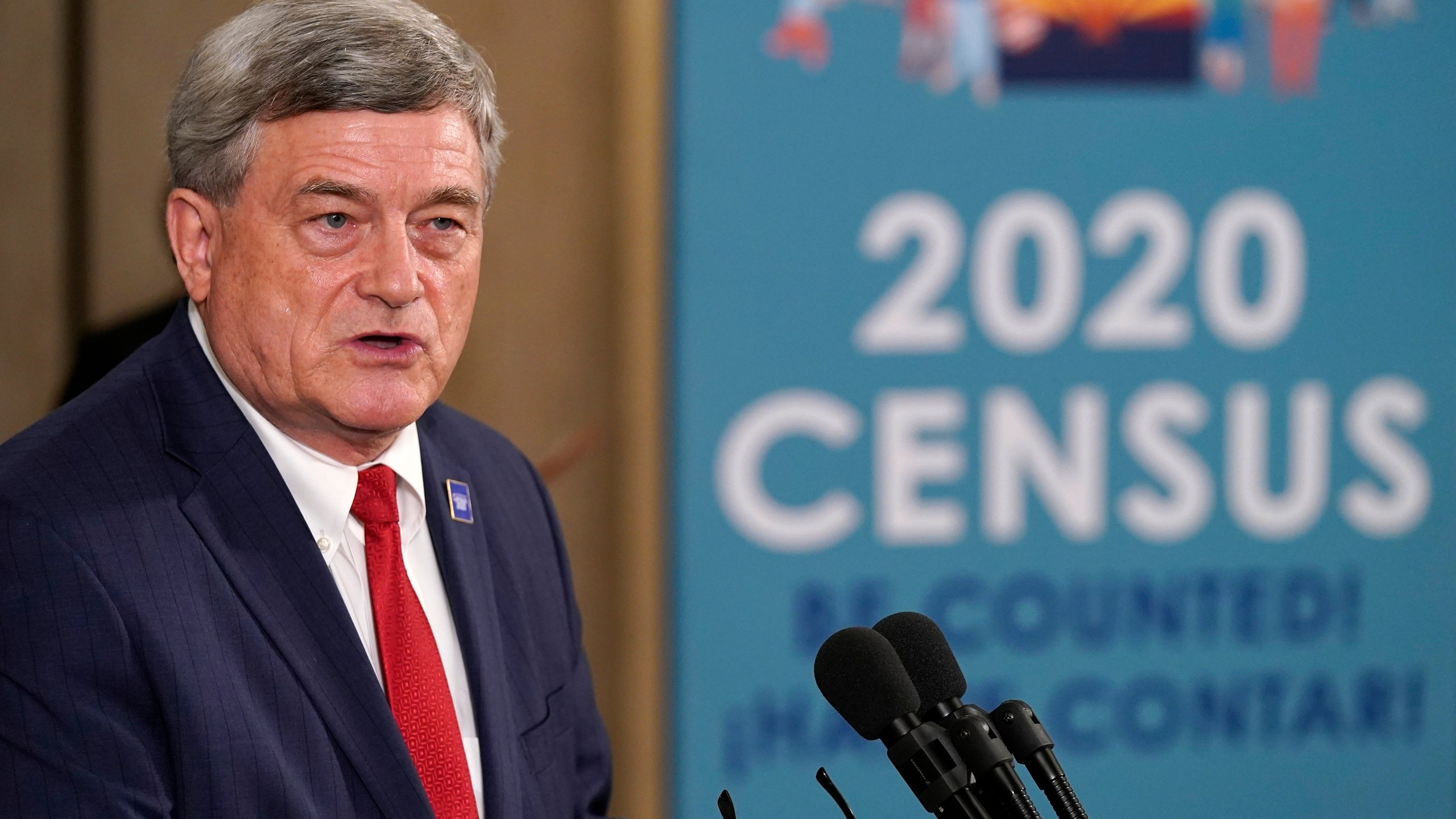 U.S. Census Director Steven Dillingham speaks during a news conference in Phoenix urging Arizonans to participate in the nation's once-a-decade census population count on Sept. 17, 2020. (Ross D. Franklin/Associated Press, Pool)