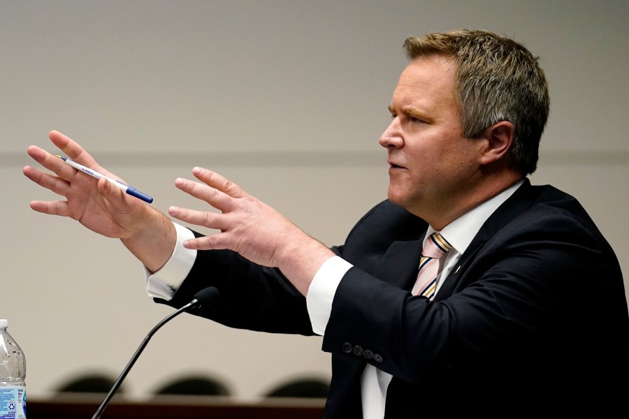 Defense Attorney John Pierce speaks during an extradition hearing for Kyle Rittenhouse in Lake County court Friday, Oct. 30, 2020, in Waukegan, Illinois. (AP Photo/Nam Y. Huh, Pool)