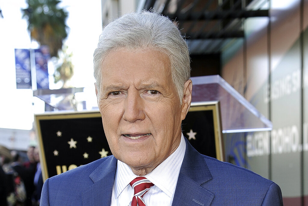 Alex Trebek, host of "Jeopardy!" attends a ceremony honoring the show's executive producer Harry Friedman with a star on the Hollywood Walk of Fame in Los Angeles, in this Friday, Nov. 1, 2019, file photo. (Photo by Richard Shotwell/Invision/AP, File)