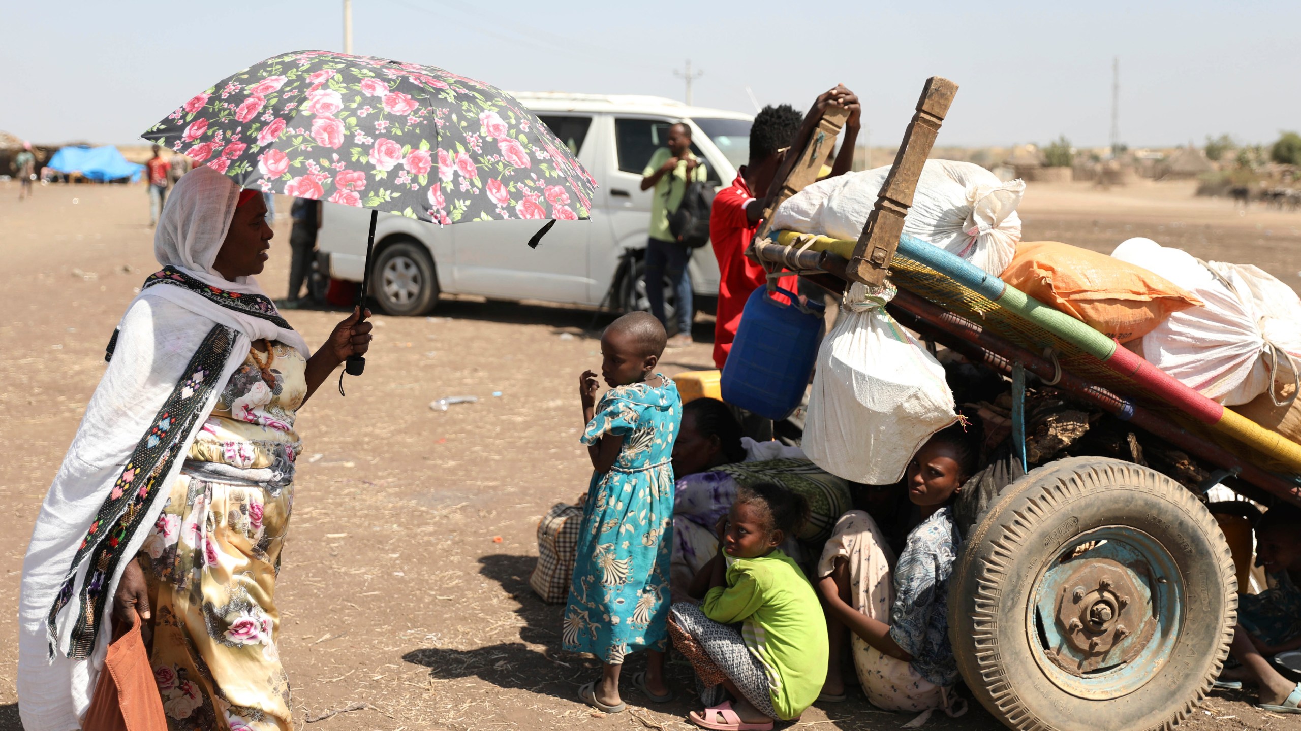 Refugees from the Tigray region of Ethiopia wait to register at the UNCHR center at Hamdayet, Sudan on Saturday, Nov. 14, 2020. (Marwan Ali/AP Photo)