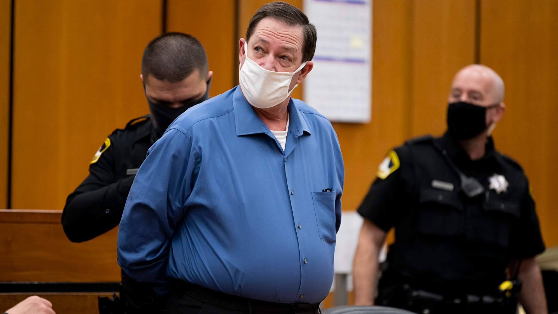 Roy Charles Waller stands in Sacramento Superior Court in Sacramento on Nov. 18, 2020. (Paul Kitagaki Jr. / The Sacramento Bee via Associated Press)