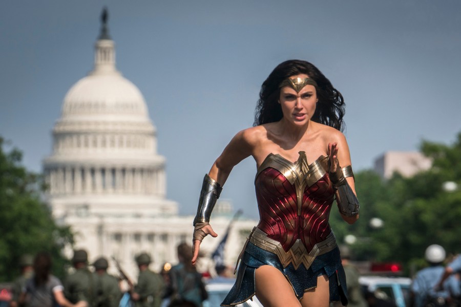 This image released by Warner Bros. Pictures shows Gal Gadot as Wonder Woman in a scene from "Wonder Woman 1984." (Clay Enos / Warner Bros Pictures via Associated Press)