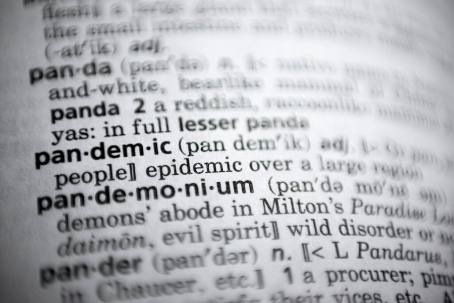 In this Saturday, Nov. 21, 2020, photo the word pandemic is displayed in a dictionary in Washington. (AP Photo/Jenny Kane)