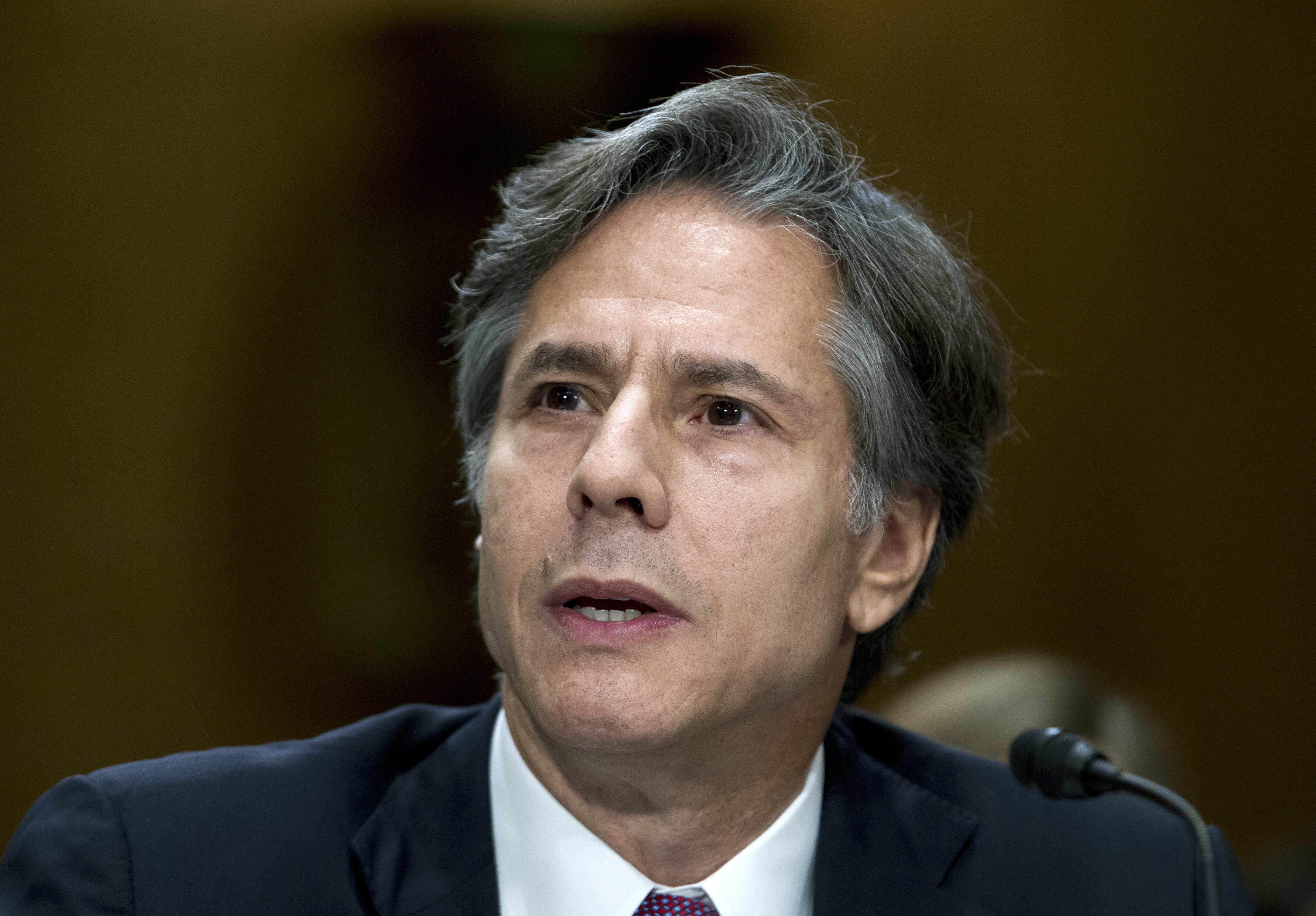 In this Thursday, Sept. 29, 2016, file photo, Deputy Secretary of State Antony Blinken testifies on Capitol Hill in Washington, before the Senate Foreign Relations Committee hearing on Syria. (AP Photo/Jose Luis Magana, File)