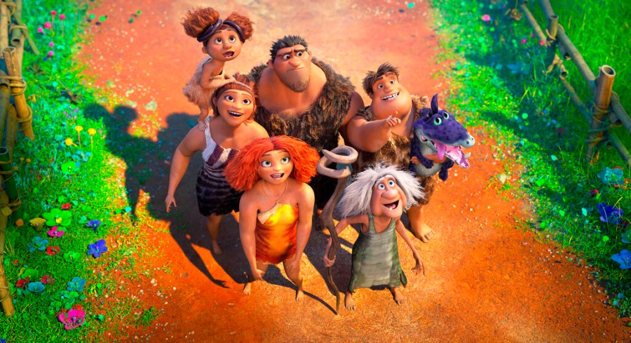 This image released by DreamWorks shows a scene from the animated film "The Croods: A New Age." (DreamWorks Animation via AP)