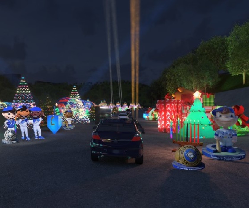 The Dodgers shared a rendering of their drive-through Holiday Festival on Nov. 17, 2020.