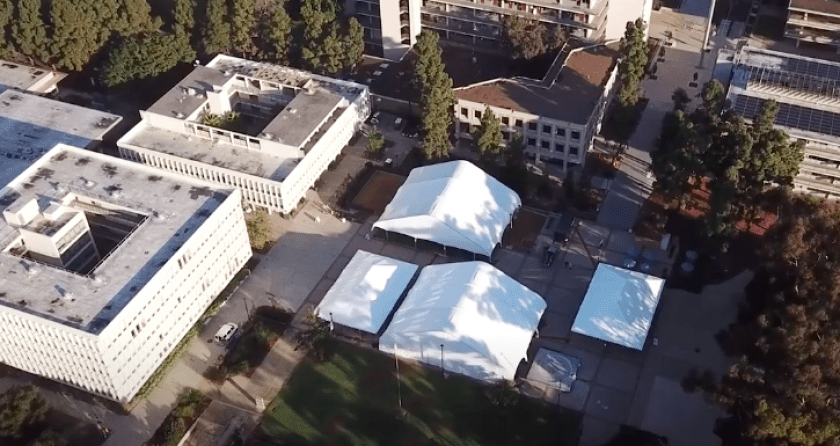 UC San Diego has built four tent structures for classes and studying. (UC San Diego via L.A. Times)