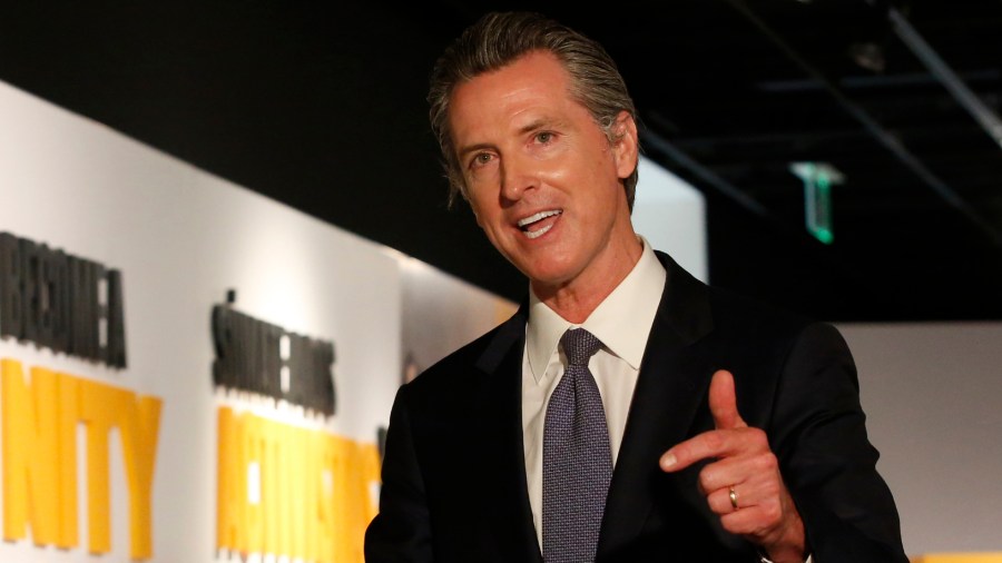 Gov. Gavin Newsom speaks during a news conference in Sacramento on June 5, 2020. (Rich Pedroncelli / Associated Press)