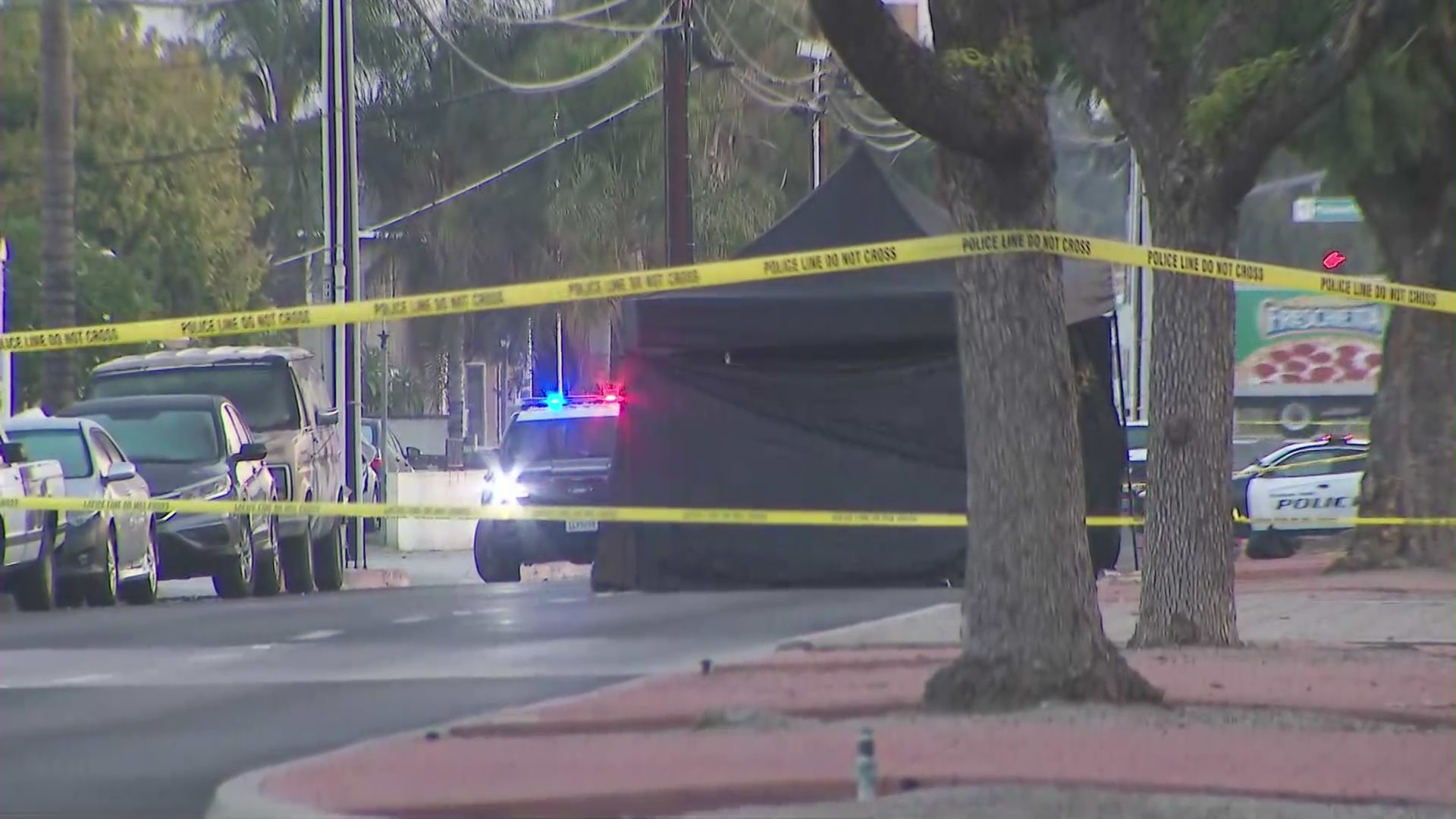 Police investigate a fatal hit-and-run crash in Baldwin Park on Nov. 12, 2020. (KTLA)