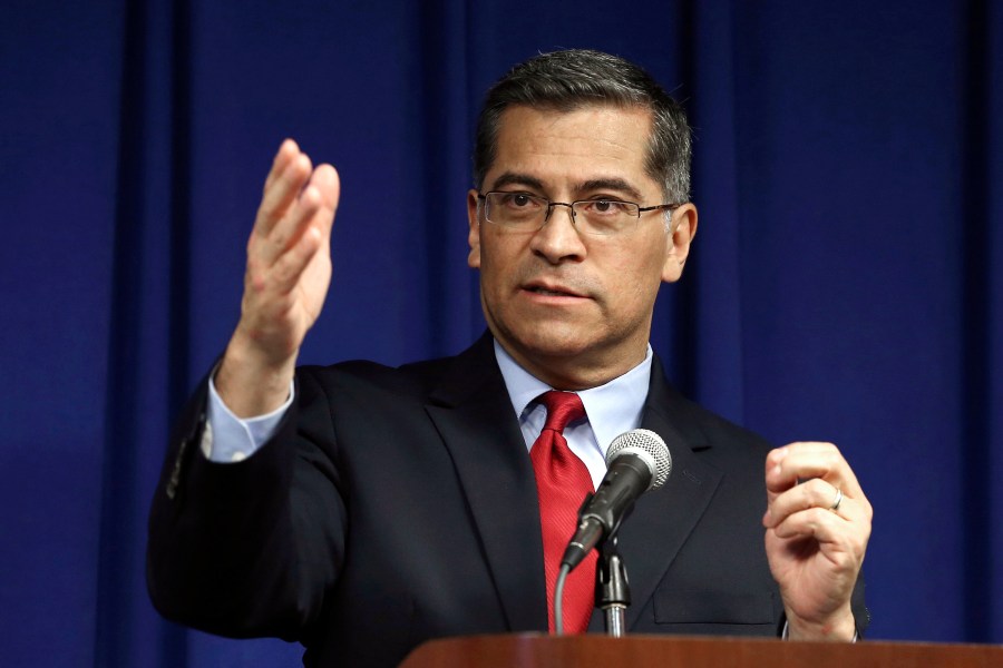 In this March 5, 2019, file photo, California Attorney General Xavier Becerra speaks during a news conference in Sacramento, Calif. (Rich Pedroncelli/AP Photo)