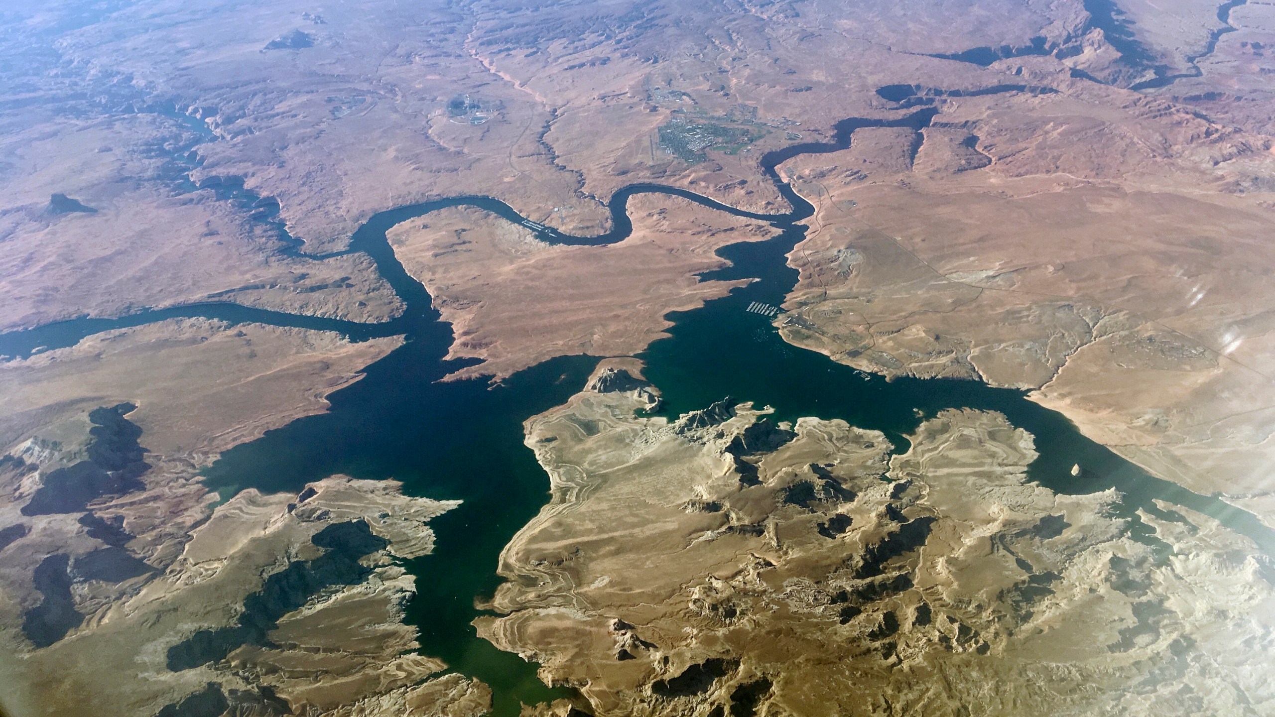 In this Sept. 11, 2019, file photo, is an aerial view of Lake Powell on the Colorado River along the Arizona-Utah border. (John Antczak/AP Photo)